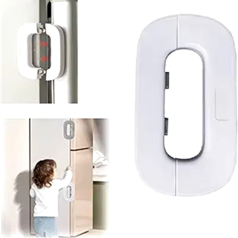 Child Safety Refrigerator Lock – Self-Adhesive Double Button Childproof Freezer Door Lock