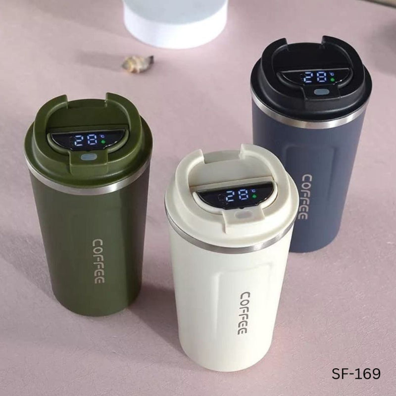 LED Temperature Hot n Cold Stainless Steel Coffee Mug with Box Packing (Mix/Random color)