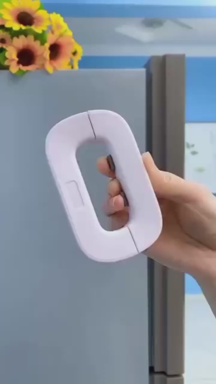 Child Safety Refrigerator Lock – Self-Adhesive Double Button Childproof Freezer Door Lock