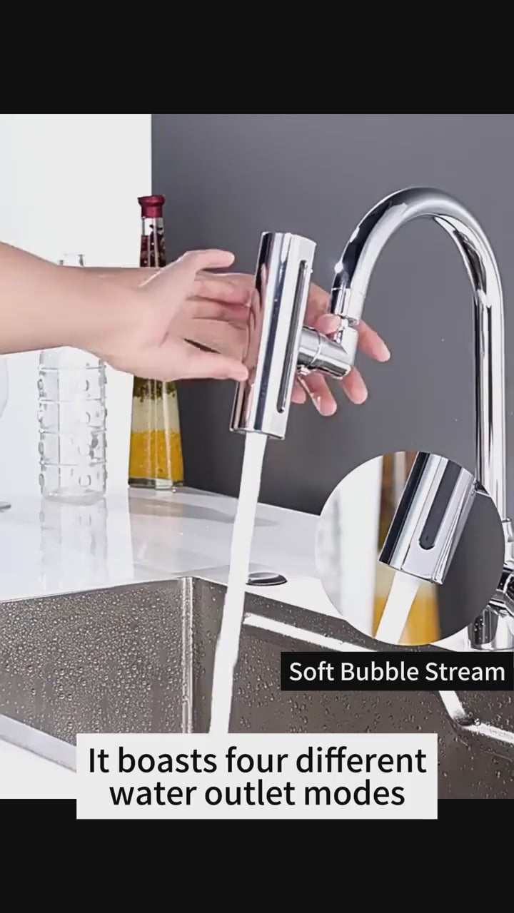 4 in 1 Kitchen Sink Faucet with Universal Swivel Shower Head, Splash Proof 360 Degree Rotation*